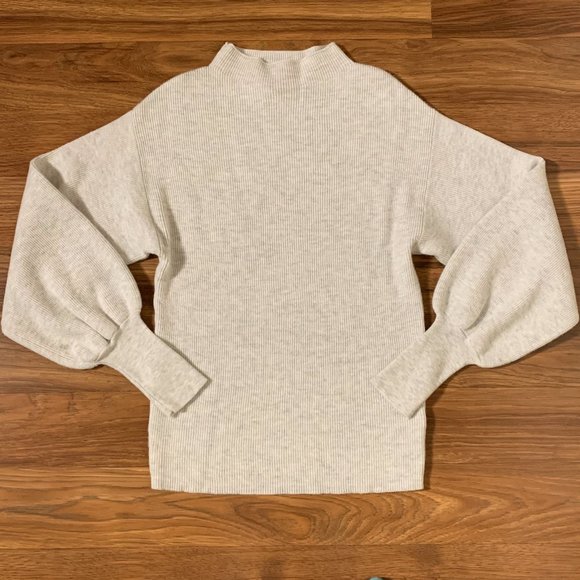 a new day Sweaters - NWOT A New Day Grey Puff Sleeve Crew Sweater